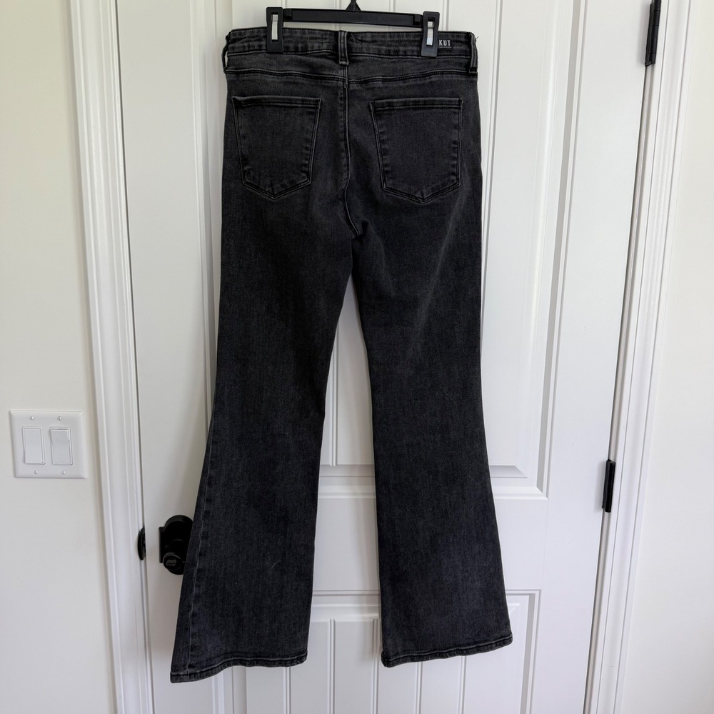 Kut From The Kloth Ana High Rise Fab Ab Flare Jeans Black Women's 6 - Picture 3 of 7